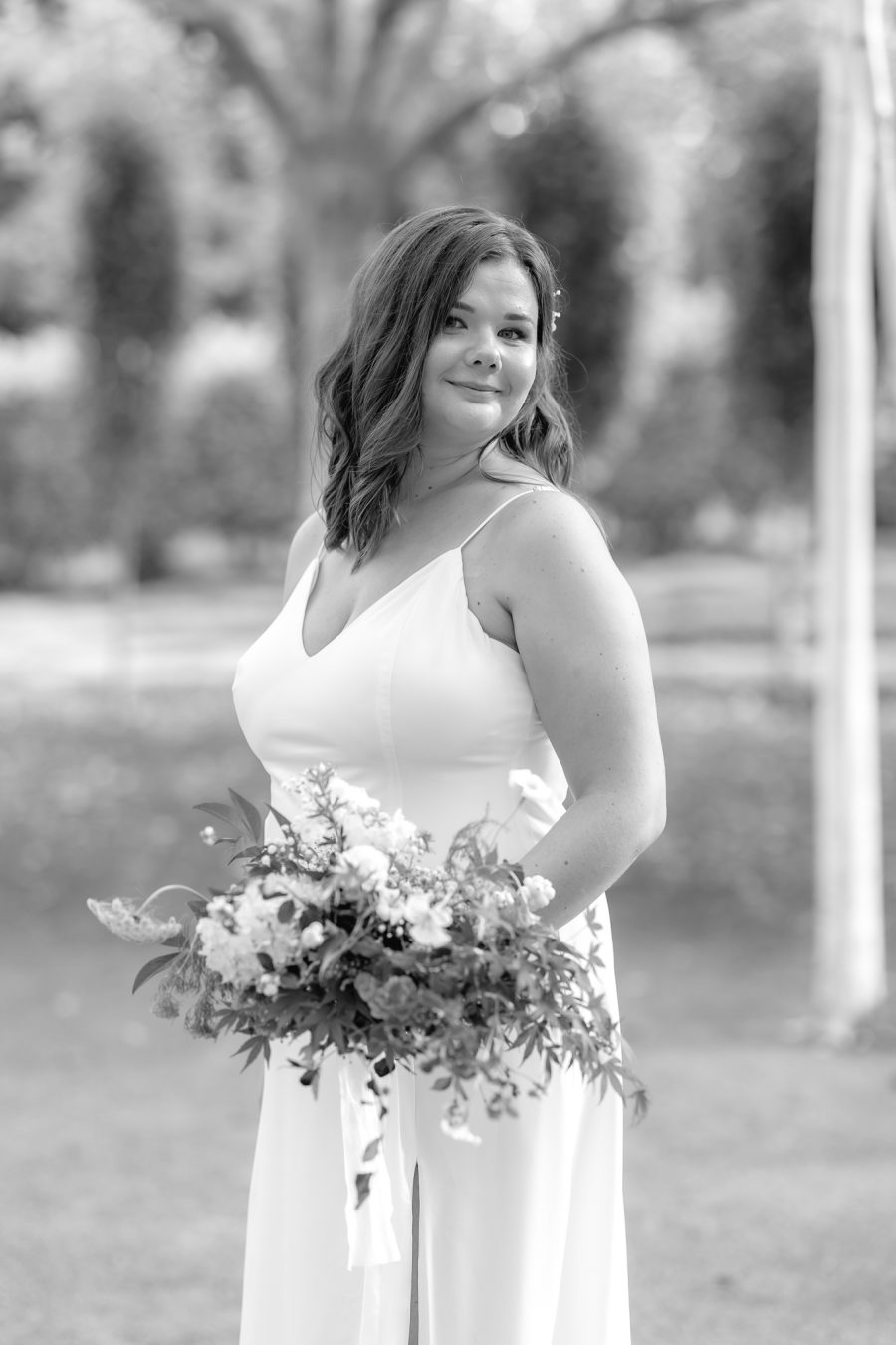 Black and white photos of bride at Ohaupo NZ