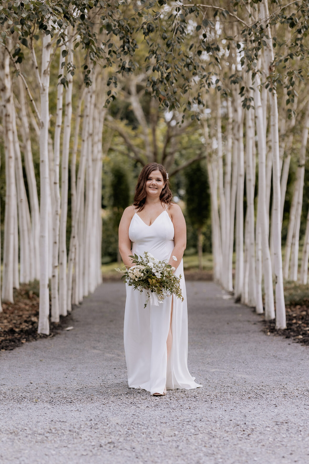 Bride walking path at Tree Church