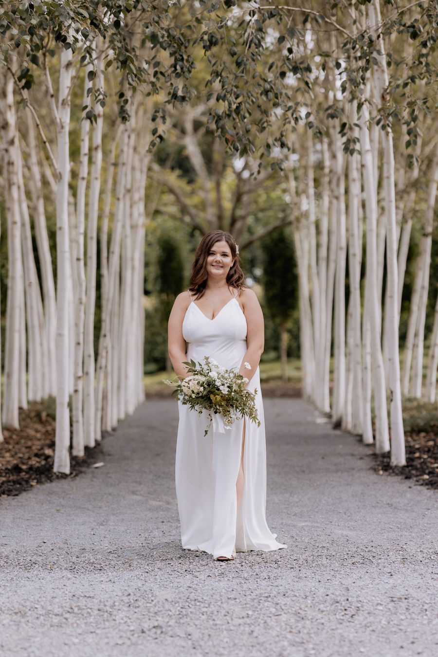 Bride walking path at Tree Church