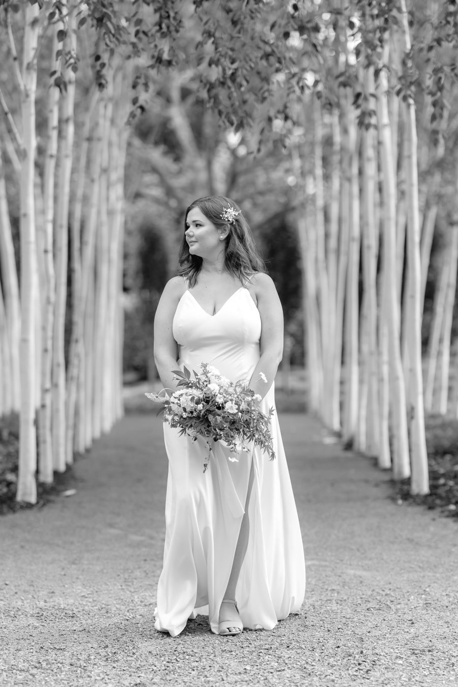 Bride walking path at Tree Church