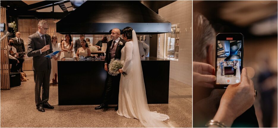 wedding ceremony in progress Fife lane kitchen and bar