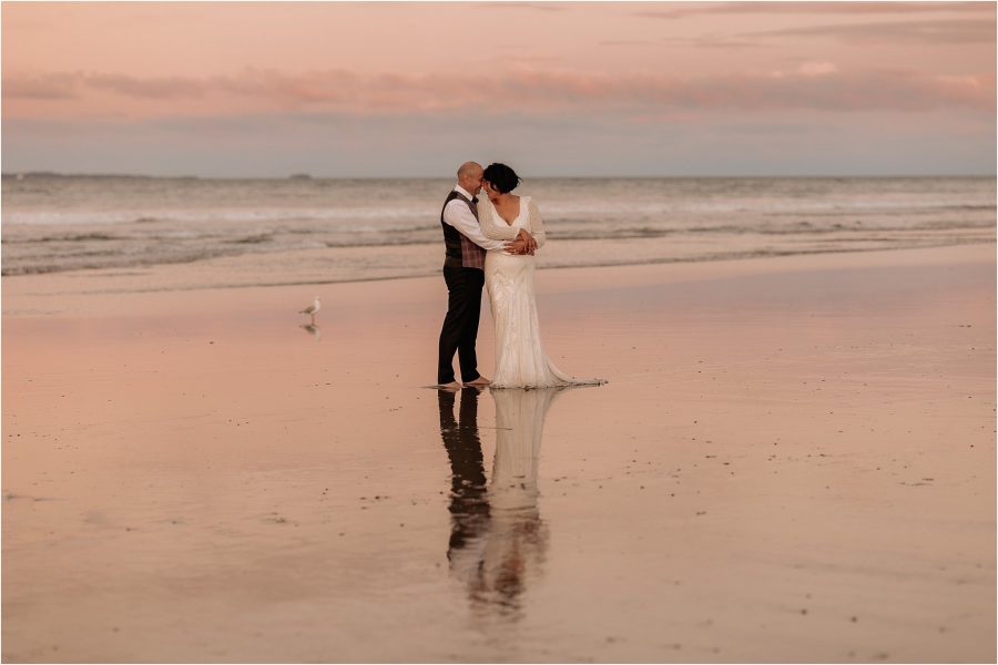 sunset wedding photos Mount beach colored sand