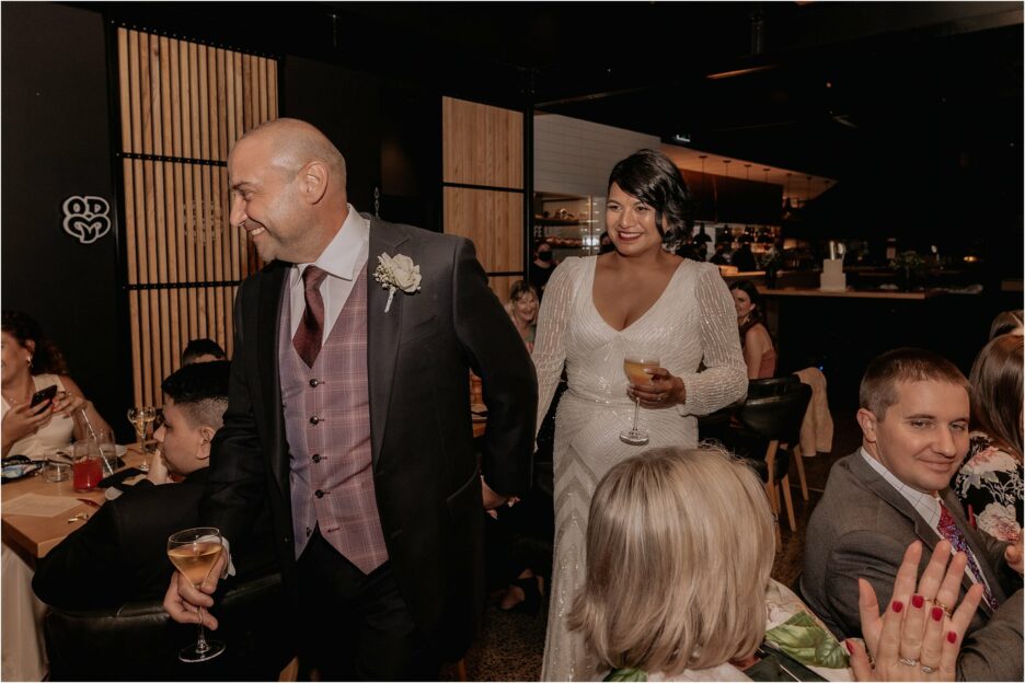 Wedding reception entrance at Fife lane kitchen and bar