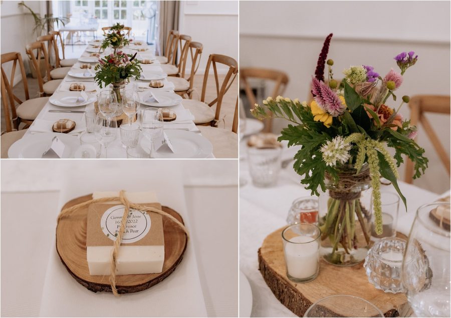 Persimmon Lane Wedding venue table favors