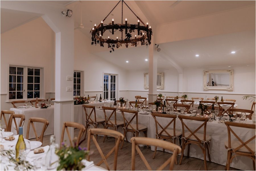 Reception room dining at Persimmon Lane