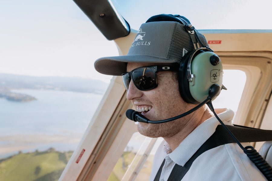 Helicopter pilot for adventure Heli's flying his aircraft