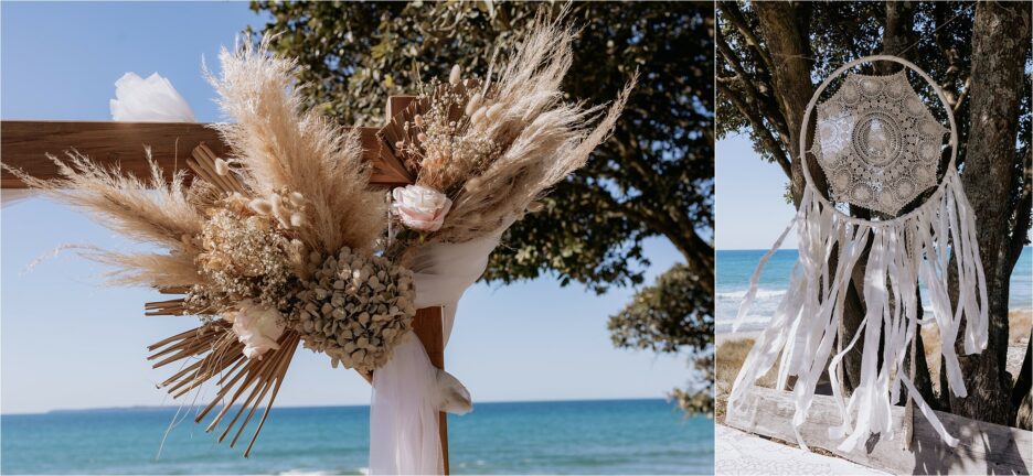 Dried Flower decoration on wedding arch