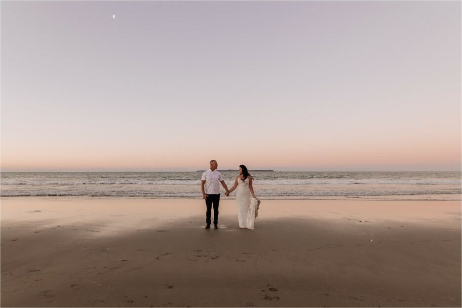 wedding photos with Motiti Island in background