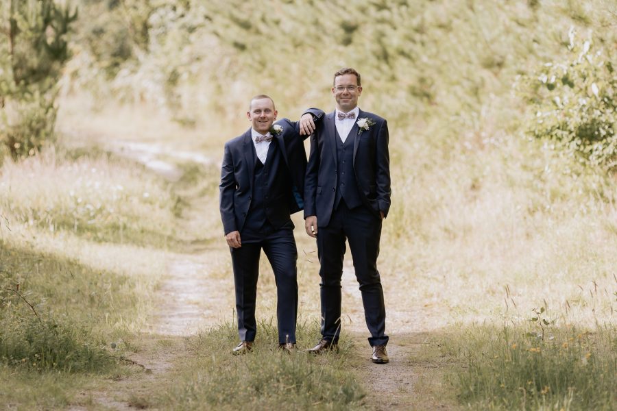 Groom and his brother best man during photos