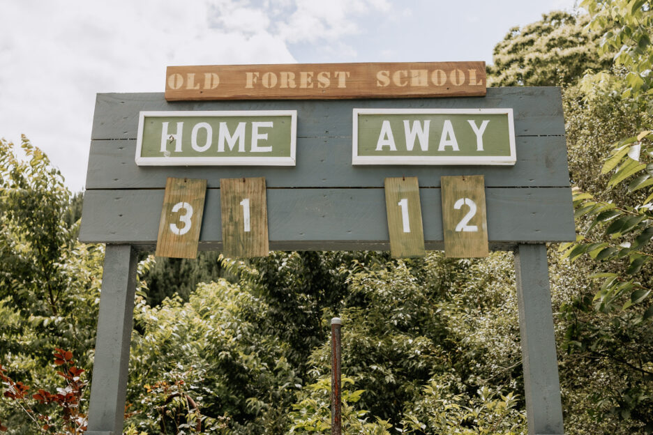 Old Forest school wedding date scoreboard