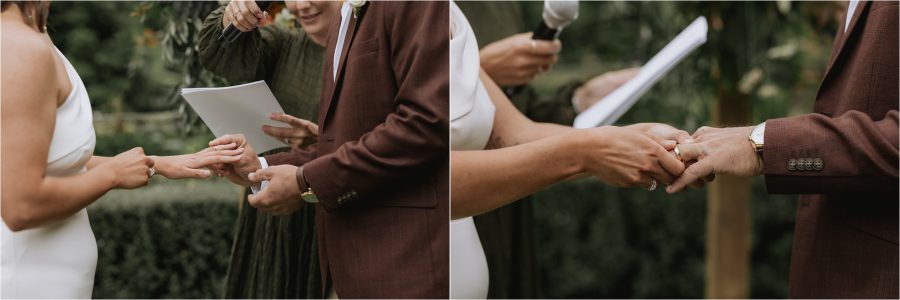 wedding rings being put on