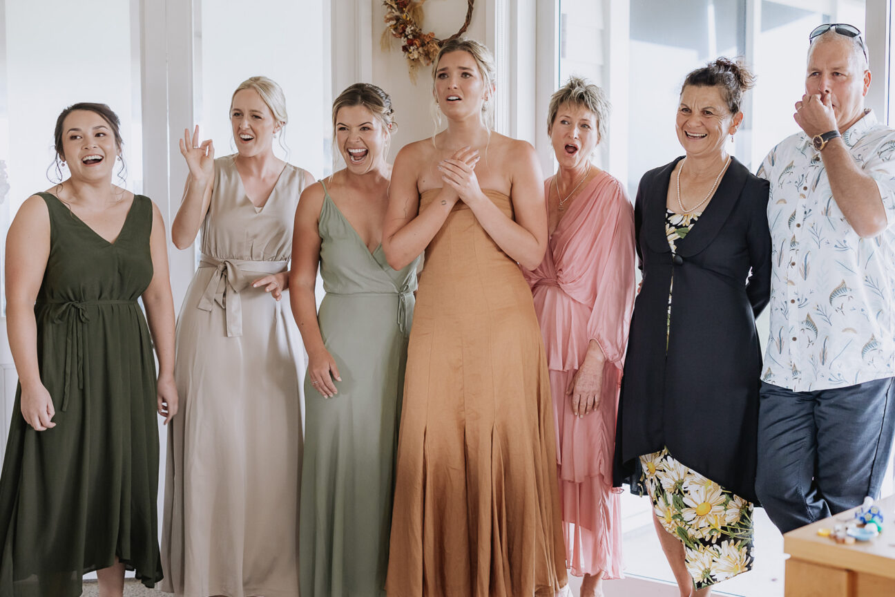 Reactions from bridesmaids first look