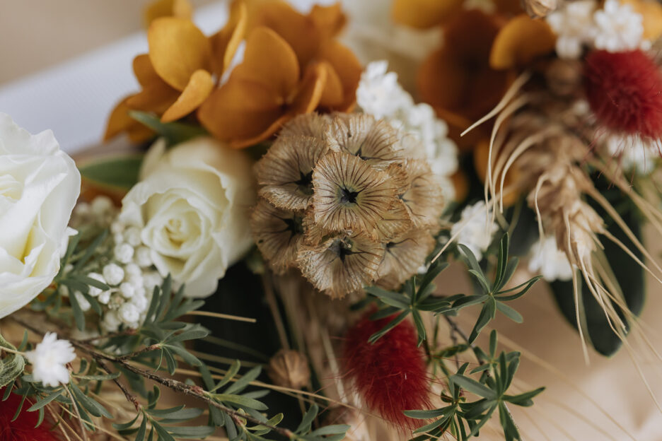 Country wedding bouquet dried flowers