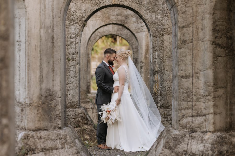 Wedding photo Victoria Battery Waihi historic gold mining town