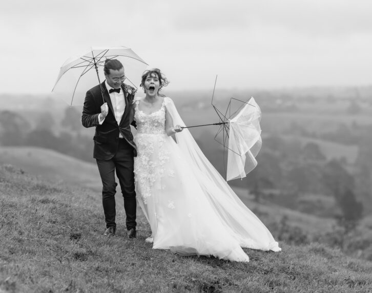 umbrellas collapse during wedding photos at eagle ridge estate