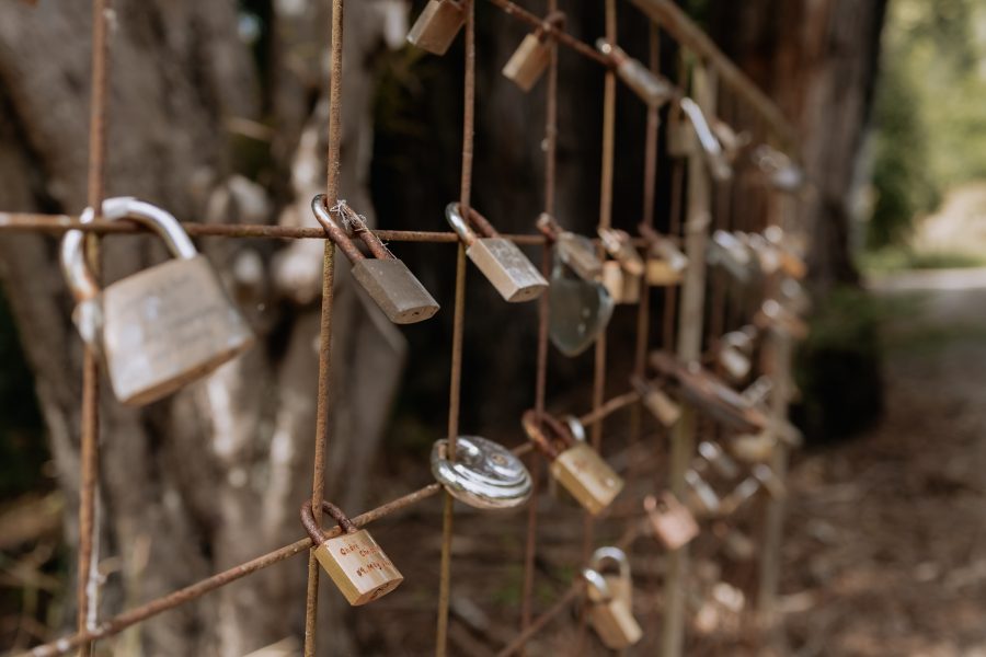 Love lock gate at Old Forest School