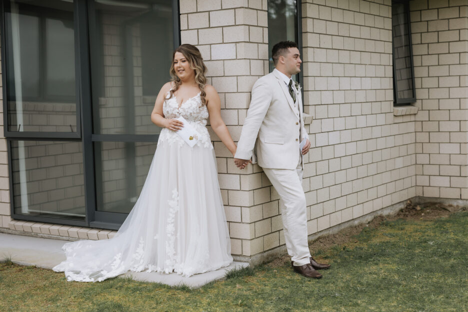 first unseen touch between bride and groom