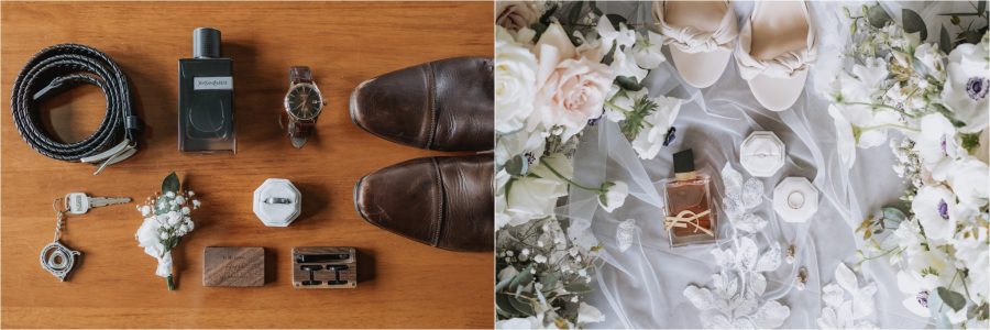 groom and brides details in layflat