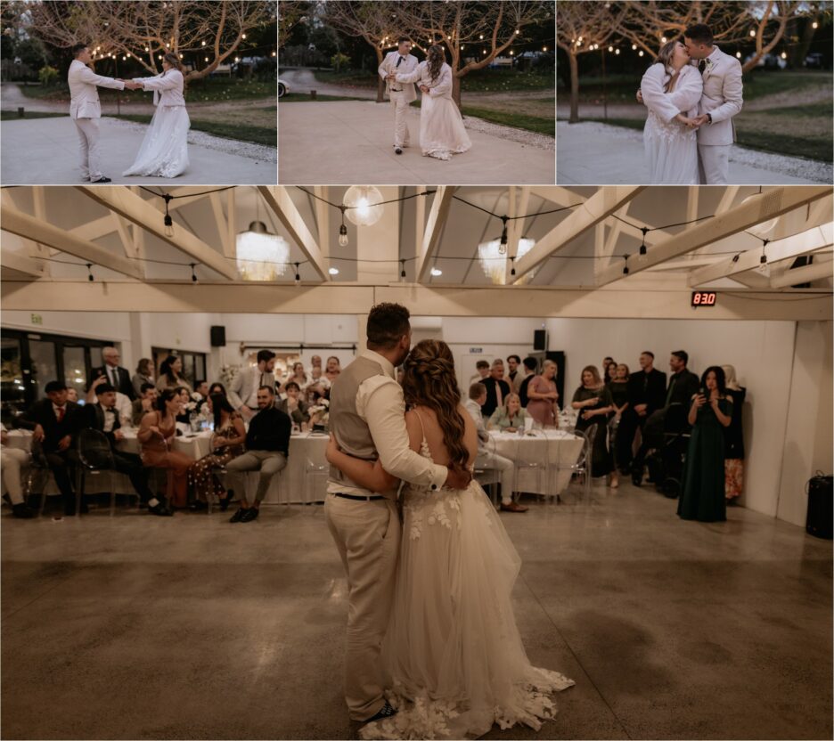 first dance at black walnut wedding venue