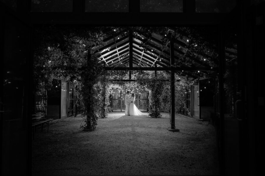 night photography in glass house at Black Walnut tauranga wedding venue