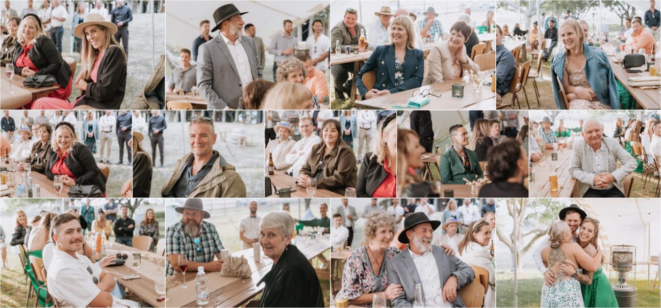 guests listening to speeches Te Tumu Reception marquee papamoa