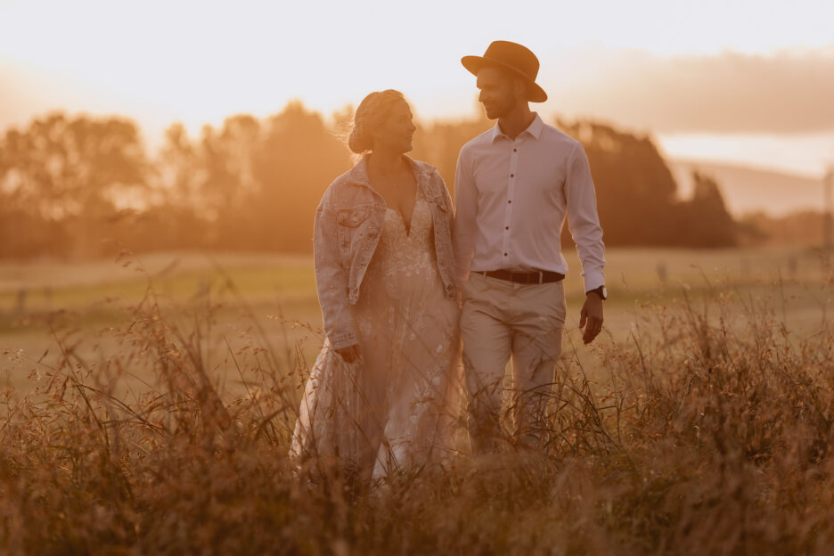 Te Tumu Estates sunset wedding photo