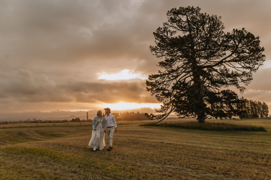 Sun setting across the fields at Te Tumu estate photography pure images