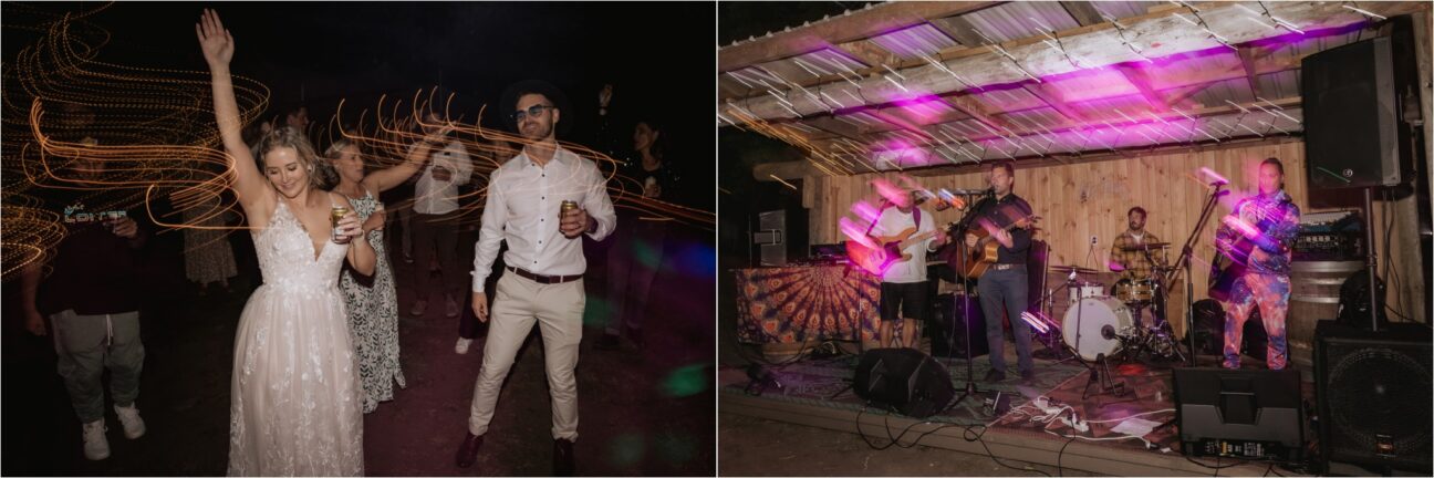 Party time outdoor dance floor Papamoa wedding
