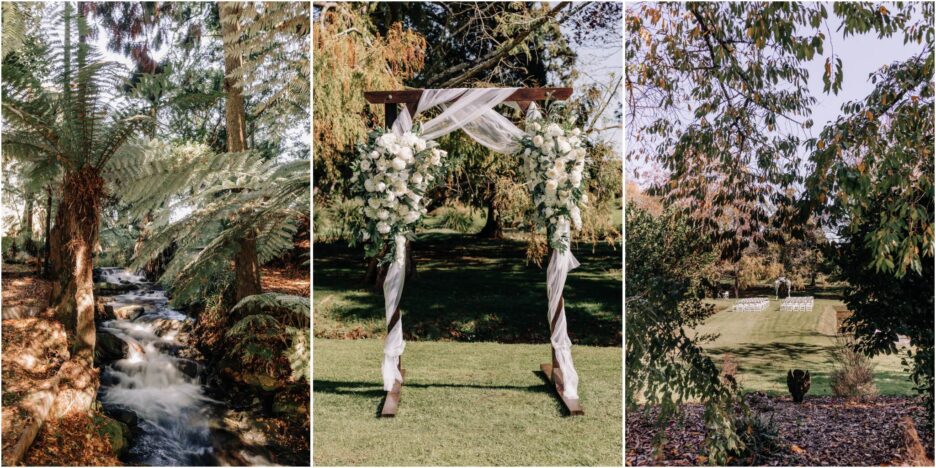 Waterlily gardens wedding ceremony location in Autumn