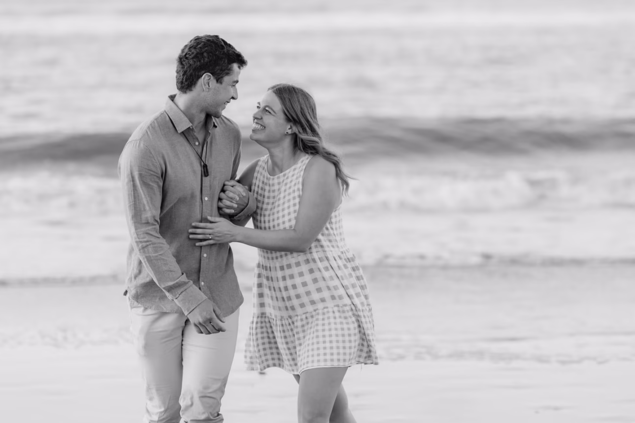 engagement shoot playful couple