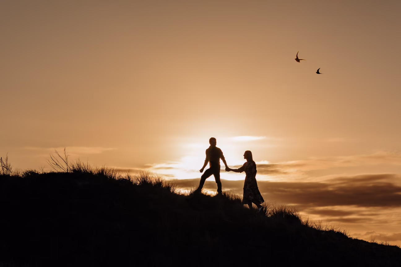 sunset engagement photography