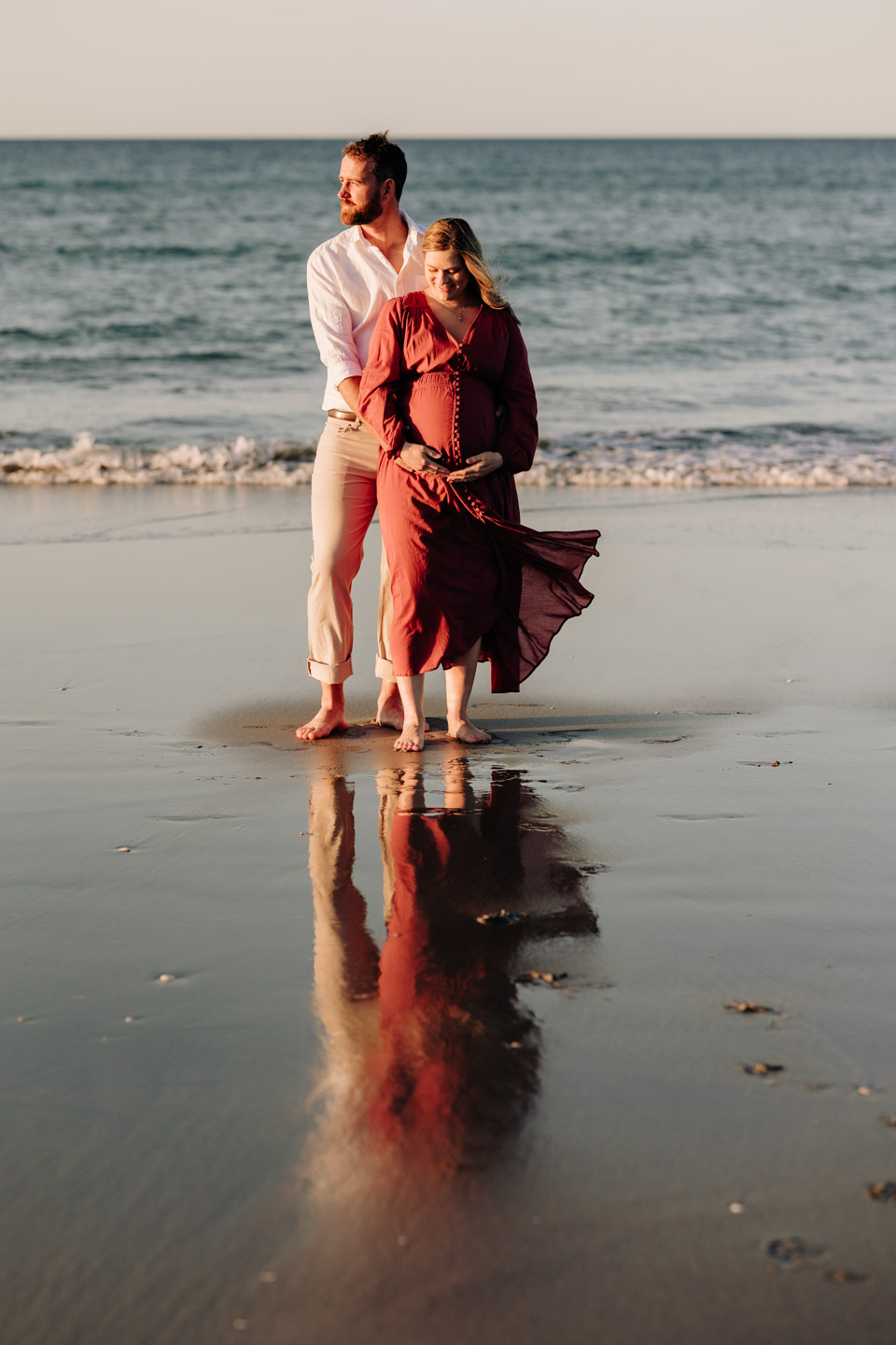 Papamoa beach at sunset maternity shoot